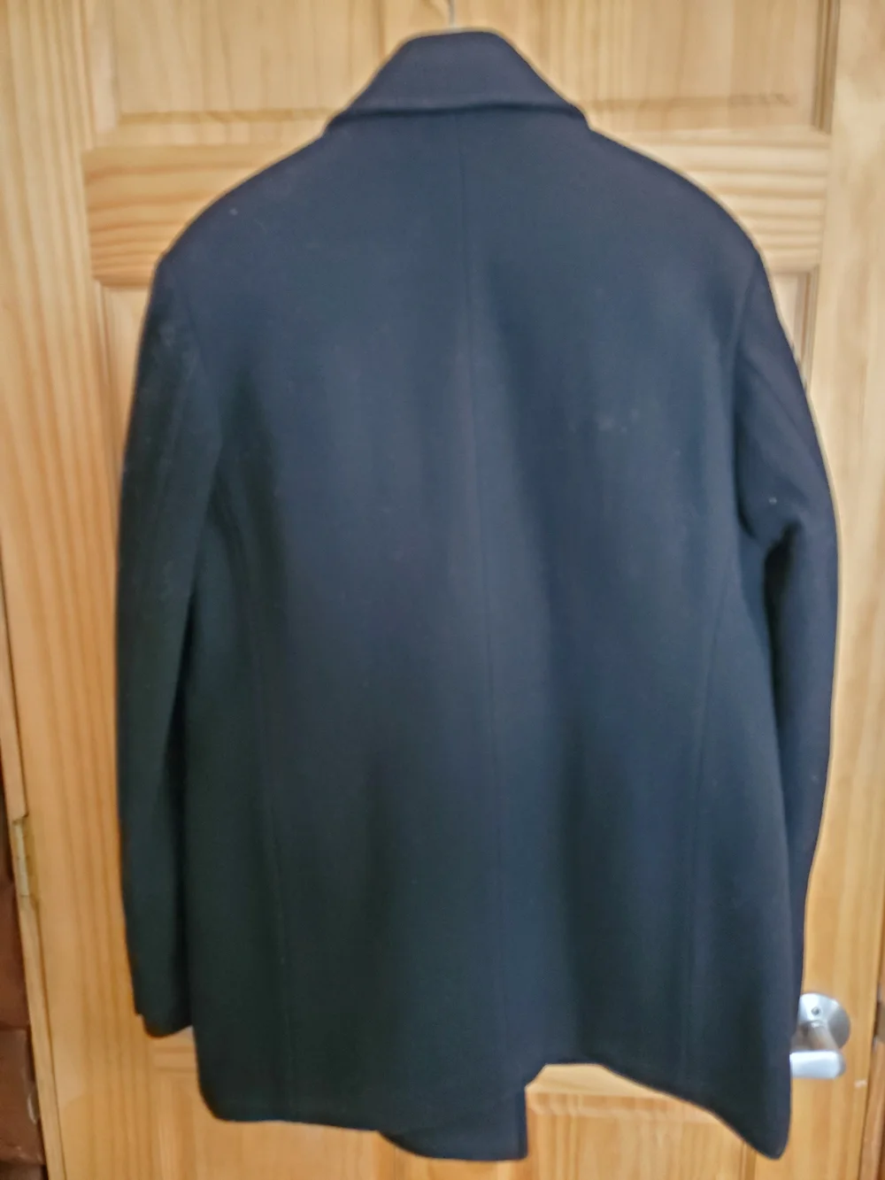 Men's Black Wool Blend Peacoat